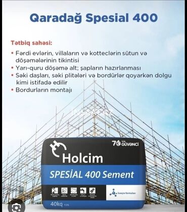 Digər quru inşaat materialları: Holcim sementleri 300,400,500-6.85 Kafel yapisdiricilari tector — 4