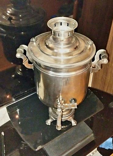 ev əşyalar: Klassik metal samovar - Material: tam metal/gümüşü rəngdə korpus — 4