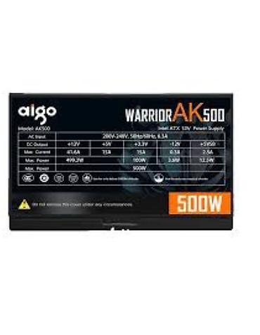 nokia 500: Aigo Warrior AK500 – ATX 12V kompüter güc mənbəyi - Güc: 500W - — 1