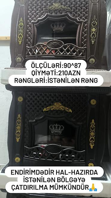 2 ci el ev esyalari: Dekorativ elektrik sobası/kamin önü - Ölçü: 90×87 sm - Rəng — 1