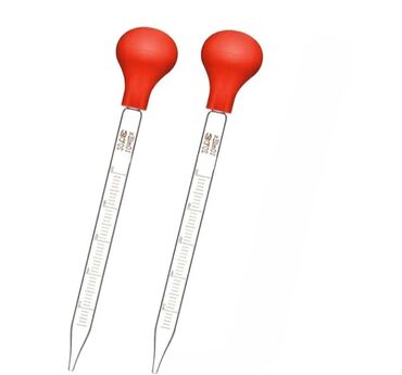 tibbi ləvazimat: 2 Ədəd rezin başlı və şüşə pipetli laboratoriya damlası, 10 ml Ünvan