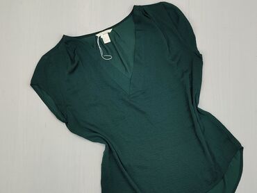 Koszule i bluzki: Bluzka, S (EU 36), stan - Bardzo dobry, wzór - Jednolity kolor, kolor - Zielony, H&M