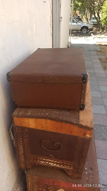 Спорт и хобби: Köhnə dizaynlı sərt korpuslu çamadan - Rəng: tünd qəhvəyi, xırda — 2