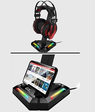 duplim: Stalak za slušalice GX sa RGB osvetljenjem i USB hubom - — 4