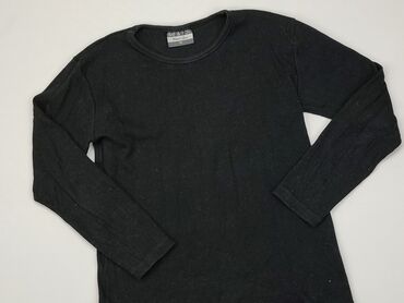 czarny sweterek w serek: Bluza, 14 lat, 158-164 cm, stan - Dobry