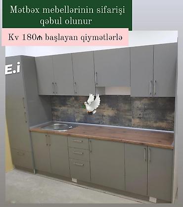 Mətbəx mebeli: Mətbəx mebeli yeni rəng 🫟 seçimi var ölçüyə uyğun sifarişlə yığılır — 1