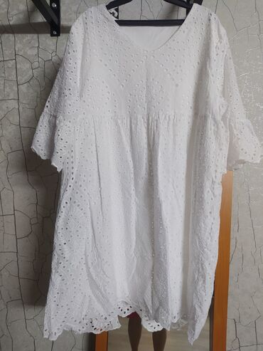 платья из штапеля фасоны: Повседневное платье, Лето, Трикотаж, 5XL (EU 50)