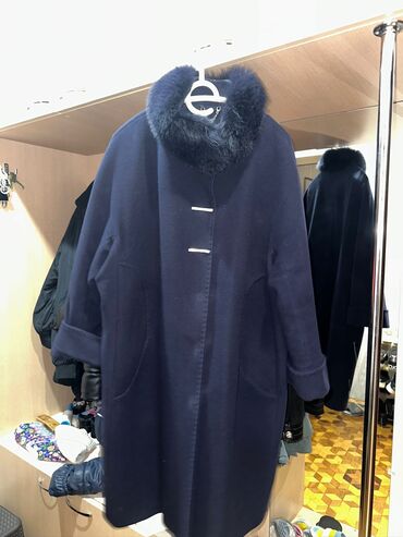 palto qadın üçün: Palto 7XL (EU 54), rəng - Mavi