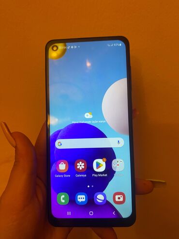 Samsung: Samsung Galaxy A21S, 32 GB, rəng - Bənövşəyi, Düyməli, Barmaq izi