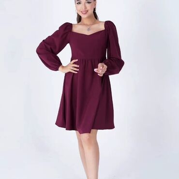 женское платье размер 52: Повседневное платье, Made in KG, Осень-весна, Короткая модель