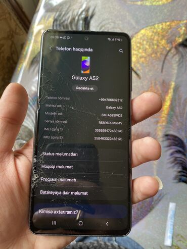 islenmis samsung telefonlari: Samsung Galaxy A52, 128 ГБ, цвет - Черный, Сенсорный, Отпечаток пальца, Две SIM карты