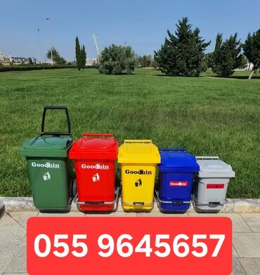 Tullantı qabları: Məişət Tullantı qutuları. 20 lt den 1100 lt qeder movcuddur. Plastik — 6