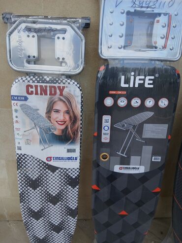 Pərlər, ventilyatorlar: Ütü masaları – Cingillioğlu markası Müxtəlif modellər: - CINDY (CM — 4