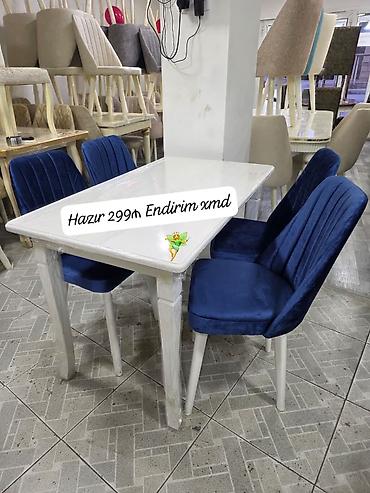 kidilo yemek masası: Mətbəx üçün, Yeni, Açılmayan, Dördbucaq masa, 4 stul — 1