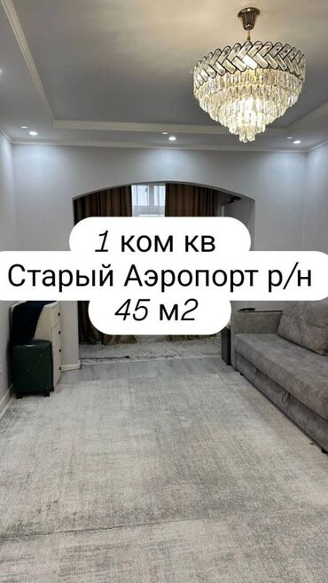 раздольный ак жол: 1 бөлмө, 45 кв. м, 106-серия жакшыртылган, 8 кабат, Евроремонт