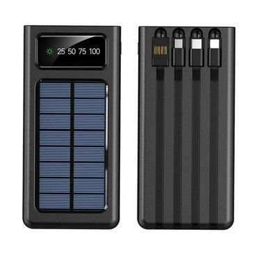 Eksterne baterije: Power bank solar-sa 4 kabla za punjenje telefona. Micro / iPhone /