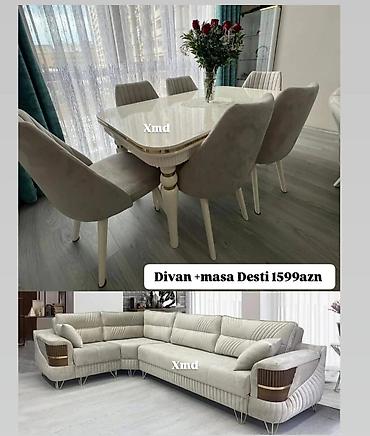 masa stul: Yeni, Künc divan, Qonaq otağı üçün, Açılmayan — 1
