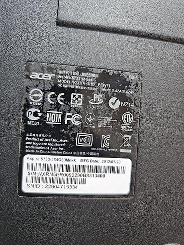hdd disk 500gb: Acer Aspire 5733-564G50Mnkk noutbuk - Ekran: 15.6" - Model: Aspire — 3