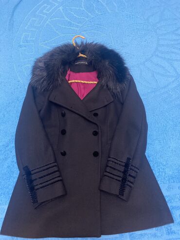 qadınlar üçün uzun palto: Palto Zara, L (EU 40), rəng - Qara
