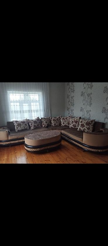 klassik mebellər: Künc divan dəsti - Dizayn: L formalı, yumru künclü modern üslub — 1