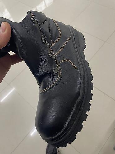 iş botinkaları: Qara rəngli iş/trekking tipli ayaqqabı - Material: qalın, toxumalı — 2