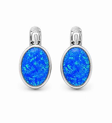 серебро янтар: Серьги Blue Opal из серебра 925 — ADAMANT - Артикул: 14134 - — 3