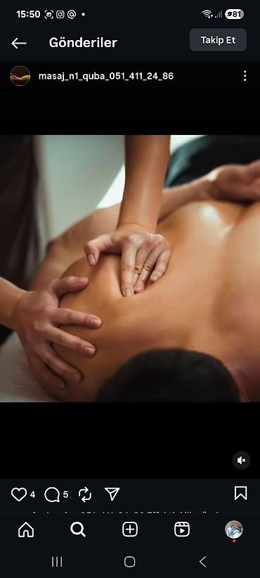 Masaj: Müalicəvi masaj, Uşaqlar üçün, Kişilər üçün, Qadınlar üçün, Evə gəlməklə, Klinikada — 10