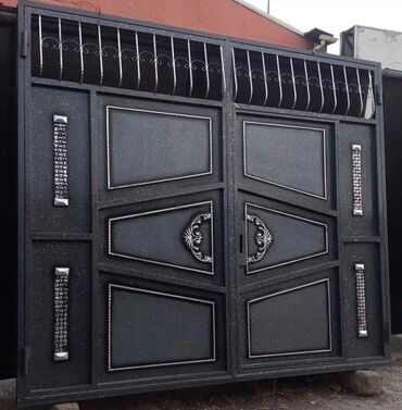 Həyət darvazaları: Dəmir Həyət darvazası, Yana açılan, Mexaniki, rəng - Mavi — 26