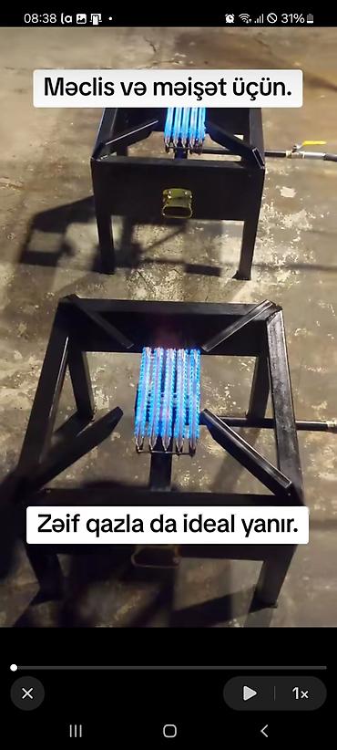 Professional sobalar: Peşəkar qazlı ocaq – məclis və məişət üçün. - Güclü, bərabər alov — 1