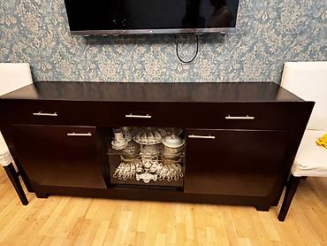 perla dolab: Türkiyə istehsalıTünd qəhvəyi rəngdə şık bufet/komod - Üslub: müasir — 1