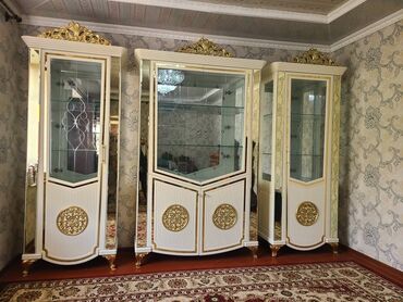 шкаф для верзней одежды: Зал үчүн гарнитур, Шкаф, МДФ, түсү - Саргыч боз