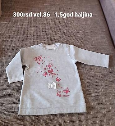 sat omega: Dečija haljina za devojčice, dugi rukav, siva. Veličina: 86 (oko 1,5 — 1