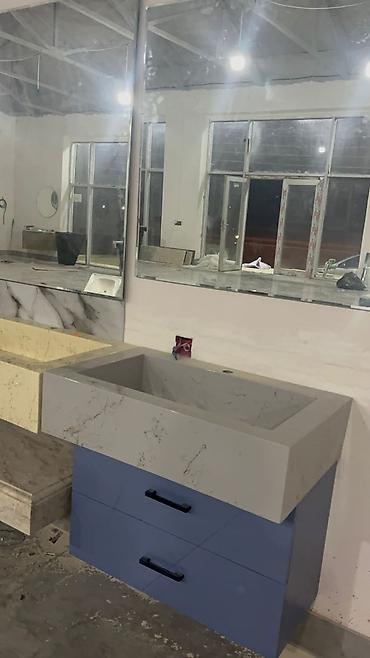 Santexnika: Mərmər hamam lavabosu və üstü – birblok monolit dizayn Məhsul — 8