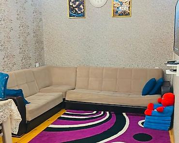 açılan divan: L formalı yumşaq künc divanı - Rəng: bej oturacaq və arxa hissələr — 1