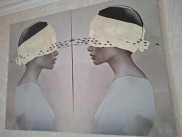 Картины и портреты: Chris Luka. 2 eded sekil her biri 90x60 sm olcude, taxta cerciveli — 3