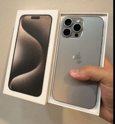 Apple iPhone: IPhone 15 Pro Max, 512 GB, Natural Titanium, Zəmanət, Barmaq izi, Simsiz şarj