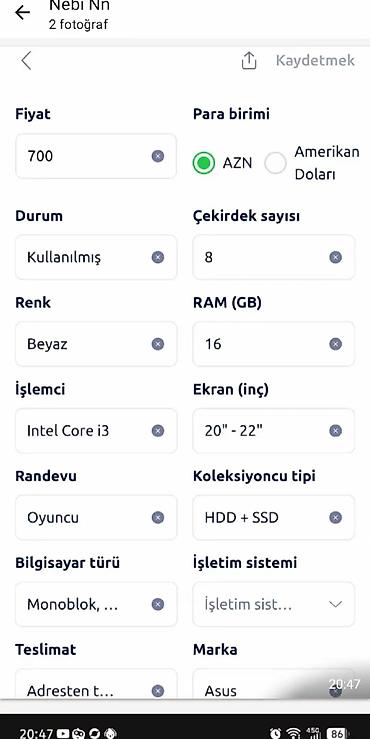 planset satiram: Oyun üçün yığılmış stasionar kompüter və periferiyalar Texniki — 5