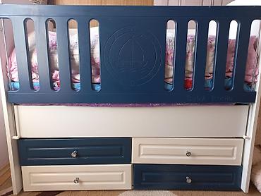 hava dosək: Uşaq çarpayısı – “Baby Room” temalı - Rəng: tünd mavi və krem ağ — 1