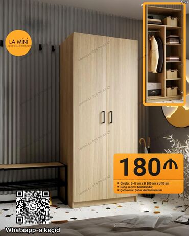 Çarpayılar: Açılan, 2 qapılı Düz dolab, Şifonyer