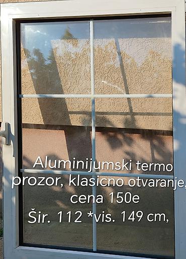 prodaja antikviteta: Aluminijumski termo prozor sa klasičnim otvaranjem. Dimenzije: širina — 1