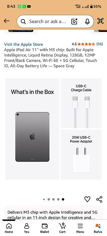 айпад аир 4: Apple iPad Air 11" (M3), 128 ГБ, цвет Space Gray with apple pencil pro — 2