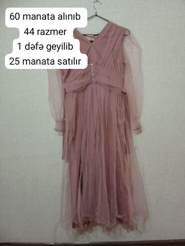 şiş ətəklər: - Məhsul: Zərif şifon/tül don - Rəng: Pudra/çəhrayı - Razmer: 44 -