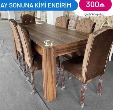 Masa və oturacaq dəstləri: Qonaq otağı üçün, Açılmayan, Dördbucaq masa, 4 stul -da lalafo.az — 6 Masa və oturacaq dəstləri: Qonaq otağı üçün, Açılmayan, Dördbucaq masa, 4 stul — 6