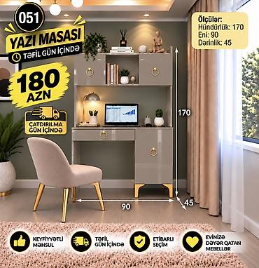 stol ofis: Düz masa, Stulsuz, Polkalı, Siyirməli, Rusiya, Sadə laminat — 4
