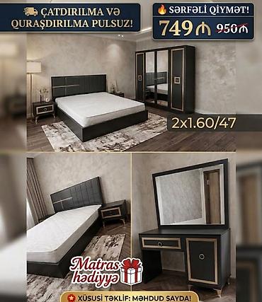Yataq otağı dəsti – “2x1.60/47” ölçülü Komplekt: - 1 ədəd çarpayı lalafo.az -da Yataq otağı dəsti – “2x1.60/47” ölçülü Komplekt: - 1 ədəd çarpayı