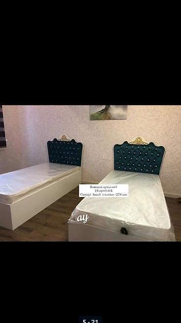 Ev üçün mebel: Yeni, Təknəfərlik çarpayı, Bazalı, Matras ilə, Siyirməli, Azərbaycan — 4