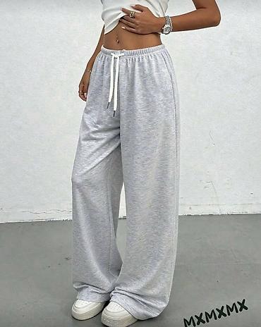 Donji deo: Ženske široke trenerke – više boja - Kroj: wide-leg/oversized, ravna i — 2