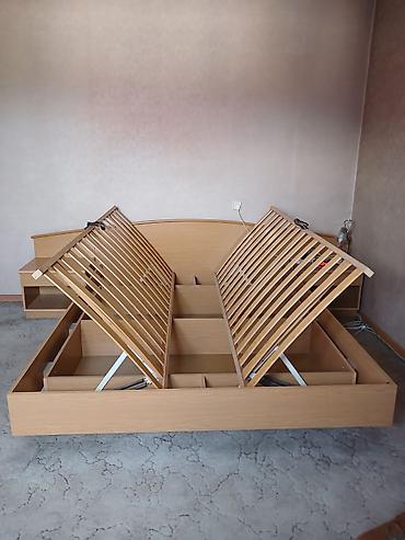 Двуспальные кровати: Кровать 2х спальная б/у,ДСП,цвет бежевый, есть подьемное устройство at lalafo.kg — 5 Двуспальные кровати: Кровать 2х спальная б/у,ДСП,цвет бежевый, есть подьемное устройство — 5