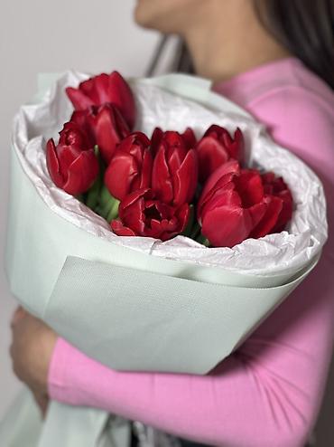 Букеты из живых цветов: Букет тюльпанов “Микс” - Состав: тюльпаны премиум-класса в яркой — 9