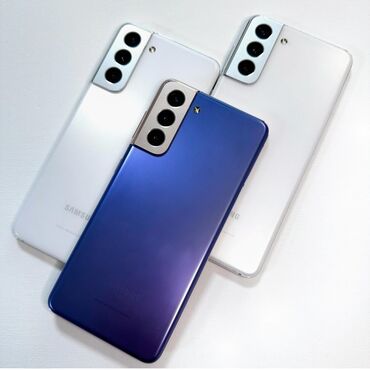 телефон блекбери: Samsung Galaxy S21 5G, Б/у, 256 ГБ, цвет - Фиолетовый, 1 SIM, eSIM